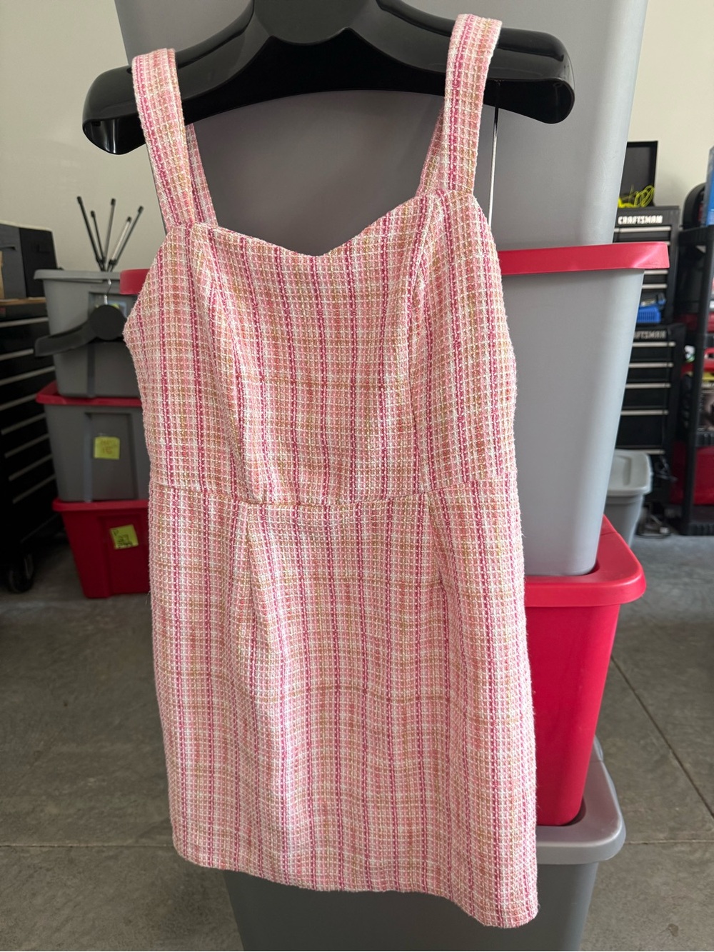Pink Tweed Sundress with Square Neck mp14
